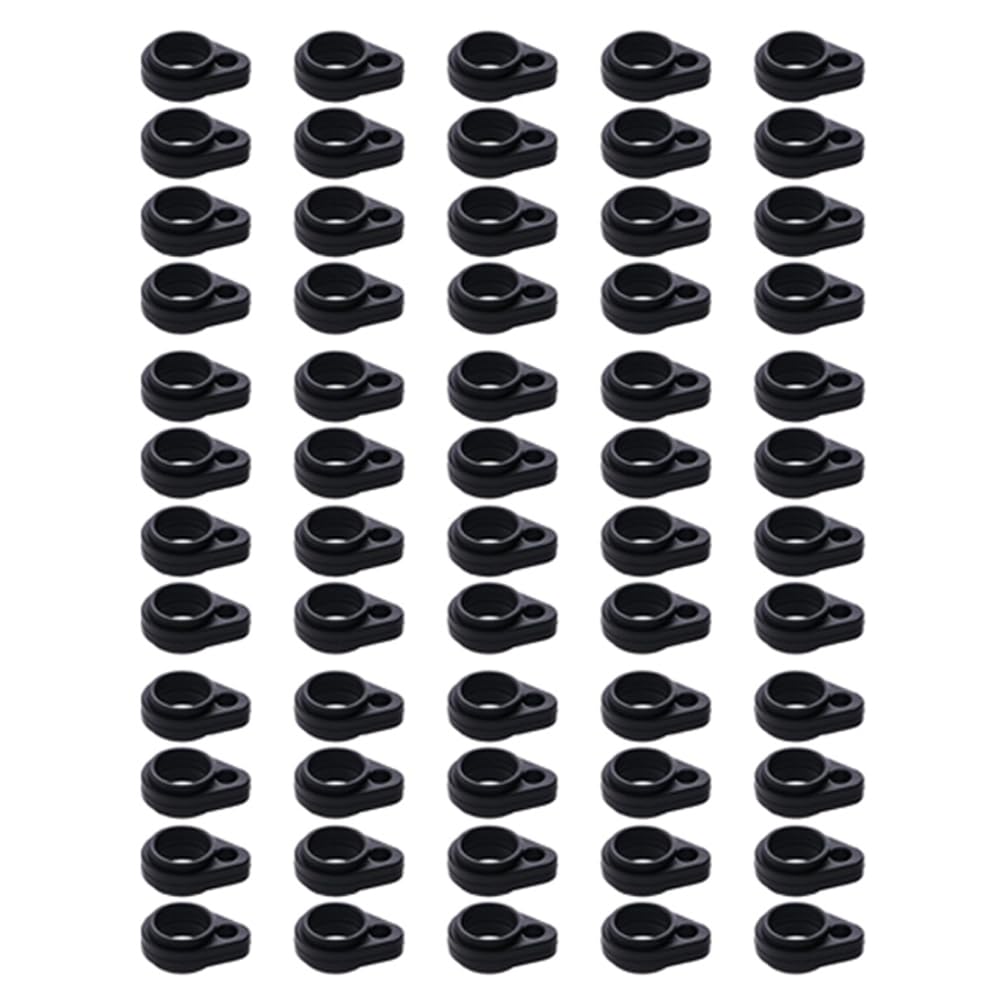 Anti-Lost Silicone Rings, 60 Pcs Black Adjustable Pen Holder Necklace Lanyard Pendant, Multipurpose Rubber Rings for Pens Keychains Protective Device (20mm)