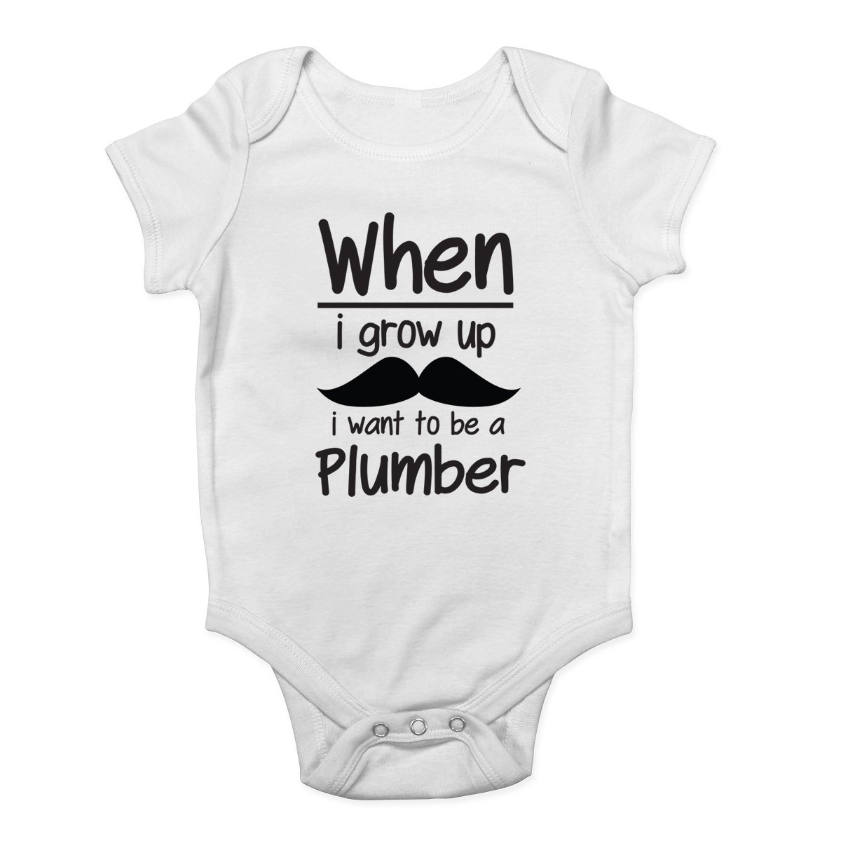 When I Grow Up I Want to be a Plumber Cute Boys and Girls Baby Vest Bodysuit White