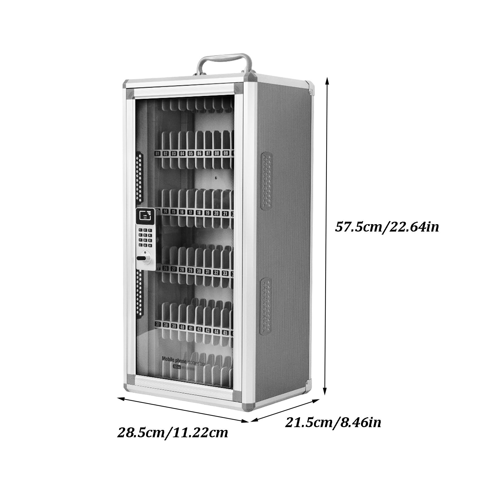 Armadietto in Acrilico per cellulari, Contenitore Portatile Trasparente con Serratura a Combinazione e Numero, Tasca a Muro per Aula, Ufficio, Palestra, Fabbrica (15 Scomparti)