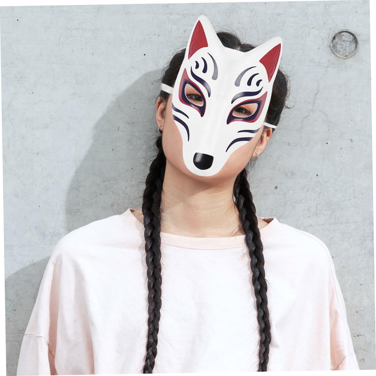 Maschera Di Volpe Bianca 4 Pezzi Maschere Animali Vuote Per Fai Da Te Decorazione Feste Halloween Cosplay Personalizzabile