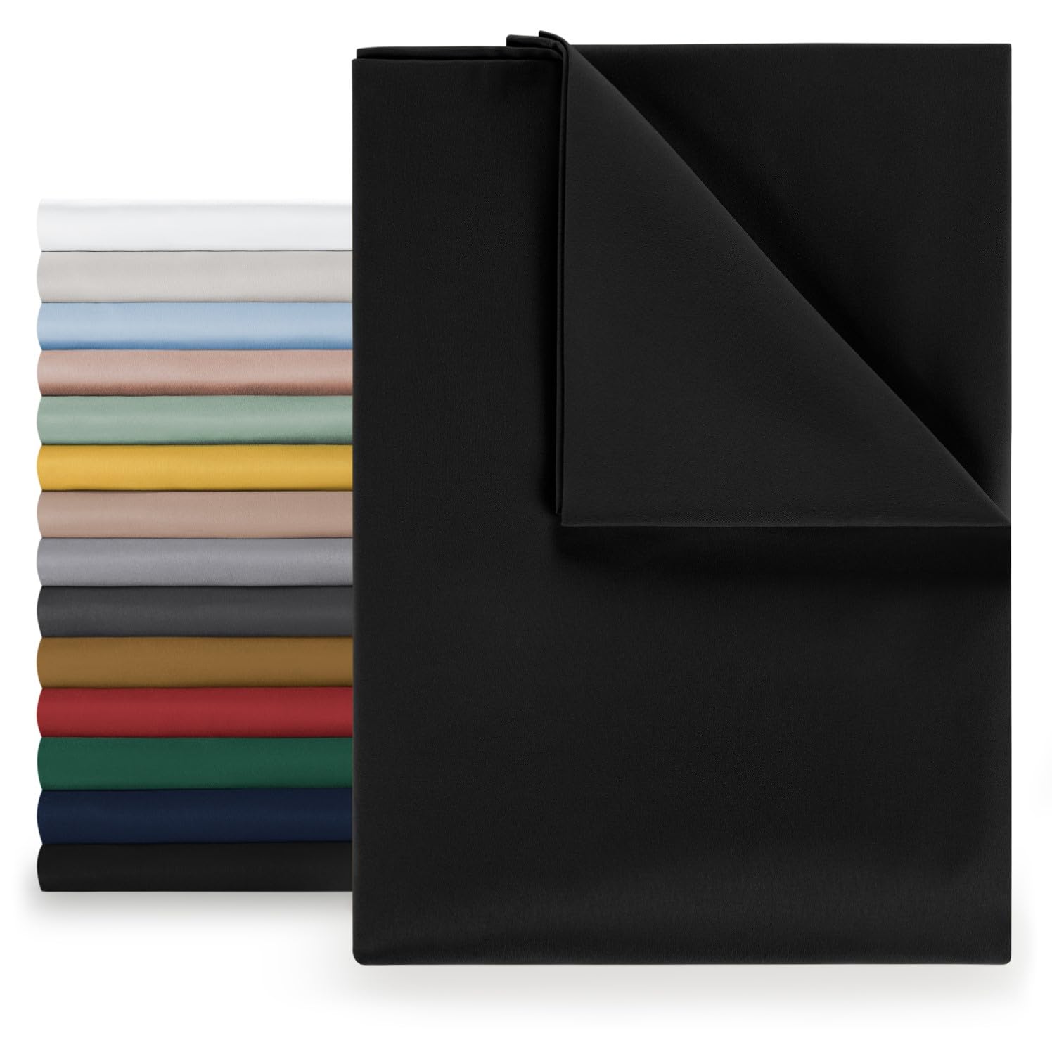 Blumtal® Basic Betttuch 280x275 cm für Matratzen 180x200 cm - Bettlaken ohne Gummi - Oeko-TEX zertifiziertes Betttuch ohne Gummi - Leintuch aus gebürstetem Microfaser - Bettlaken 180x200 in Schwarz