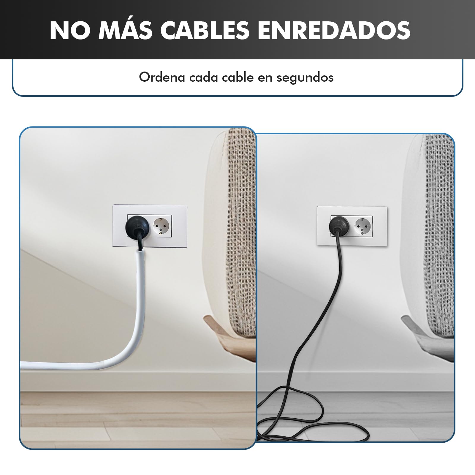 shinfly 1m Canaletas para Cables Blanco, Canaleta Cables Pared Adhesivo para 1 Cable, Esconder Cable Adecuado para la Gestión de Cable en Pared, Suelo y Oficina
