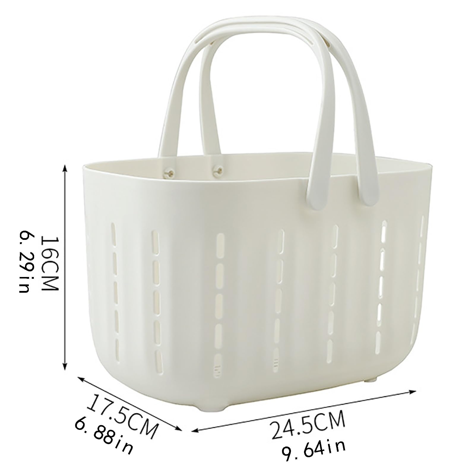 Cesta de ducha portátil con asas, cesta de almacenamiento ligera B para ducha, inodoro y habitación