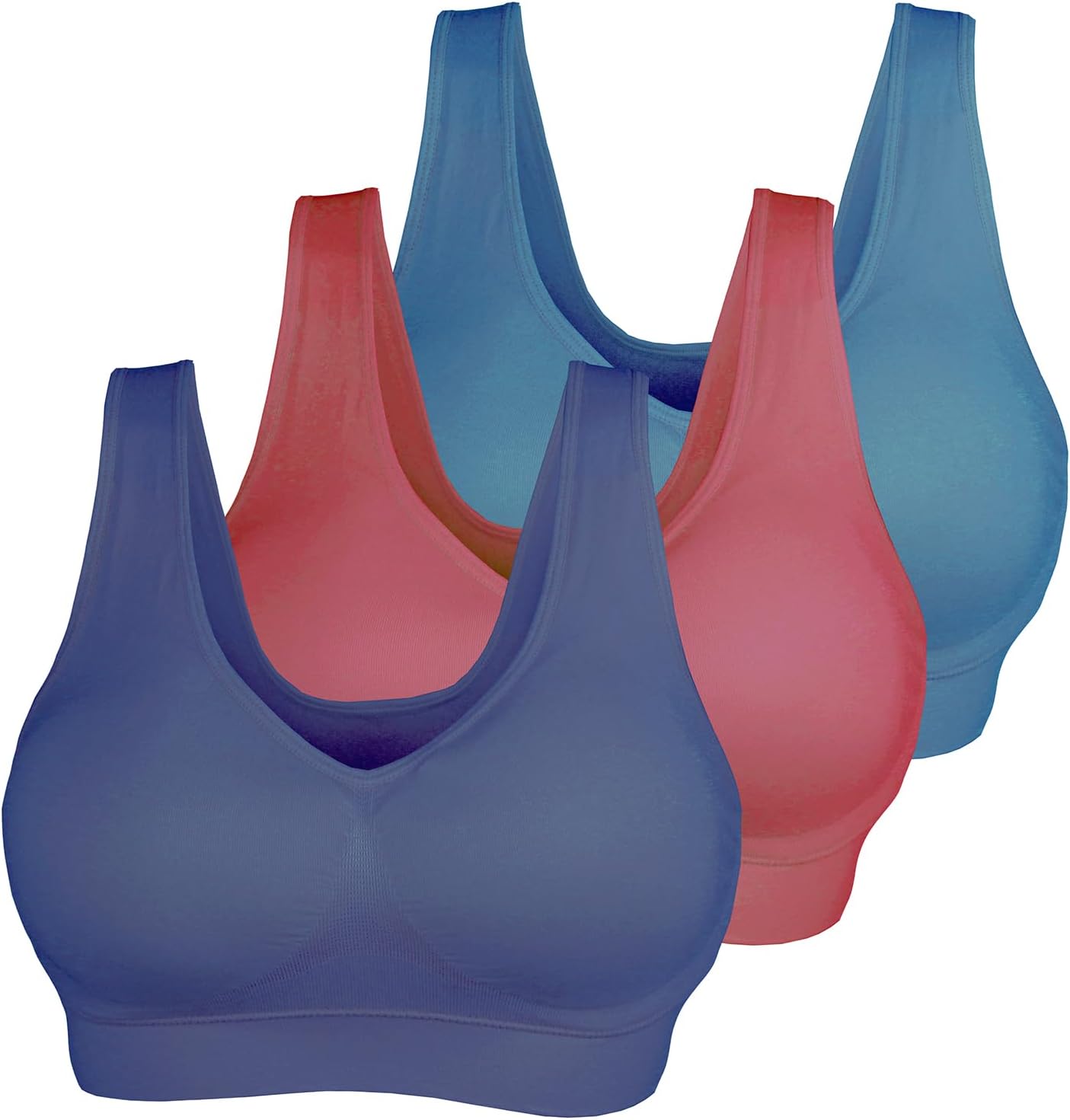 Women's Seamless Bras for Yoga Fitness Running Workout Low Impact Sports Bras with Removable Pads