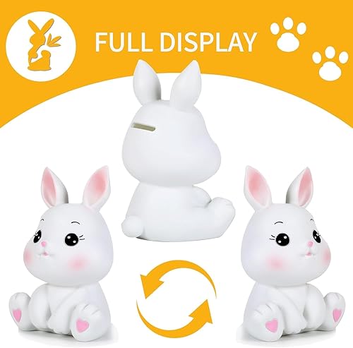 Miniatura 2 de HW Little Bunny Money Bank mini alcancía de conejo el mejor regalo de cumpleaños blanco