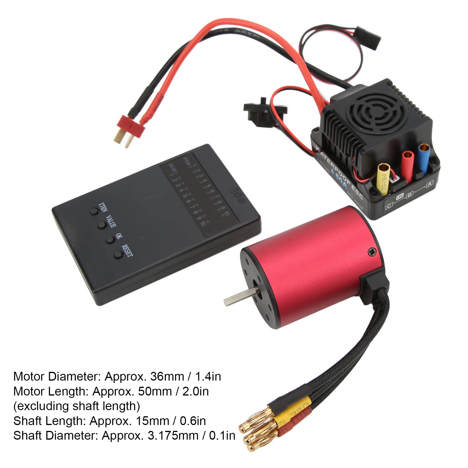 wodoodporny silnik bezszczotkowy do samochodu 1/10 RC 3100kV High Speed 60A ESC z kartą programowania trwały silnik S3650