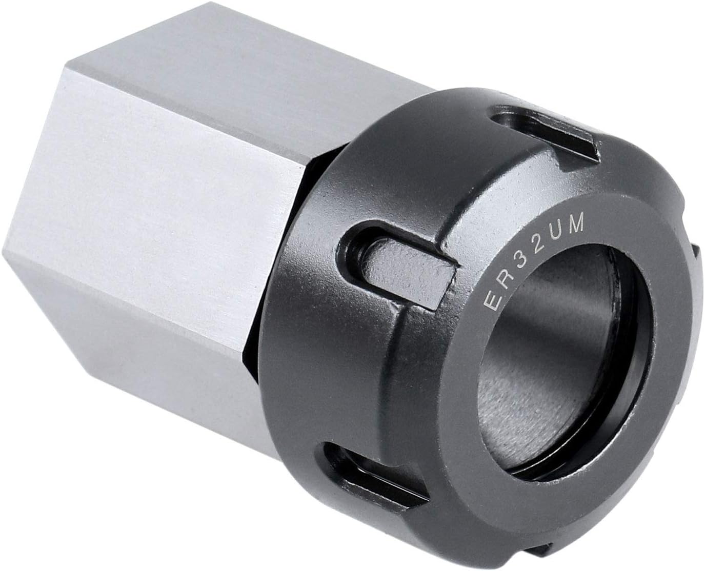Accusize Industrial Tools Hardened HEX ER-32 Collet Chuck Block for CNC Machine, Slotted Collet Nut Included, 6920-3206