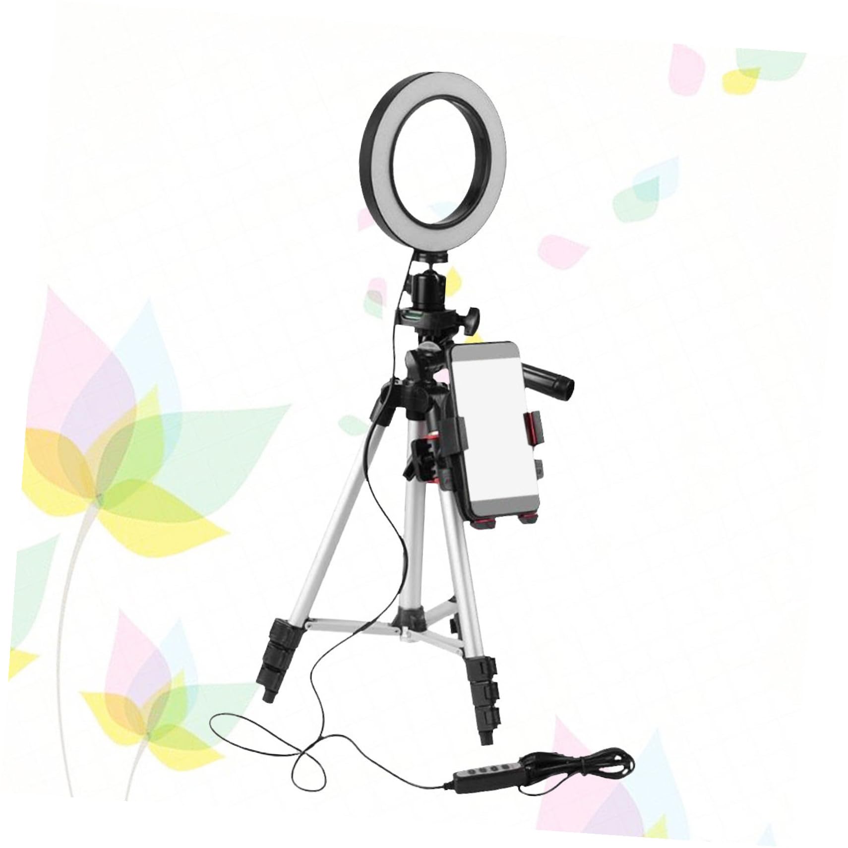 Ringlicht Für Handy Mit Stativ Dimmbares Led-kameralicht Kompatibel Mit Handys Für Make-up Und Live-Streaming Aluminiumlegierung USB-Betrieb