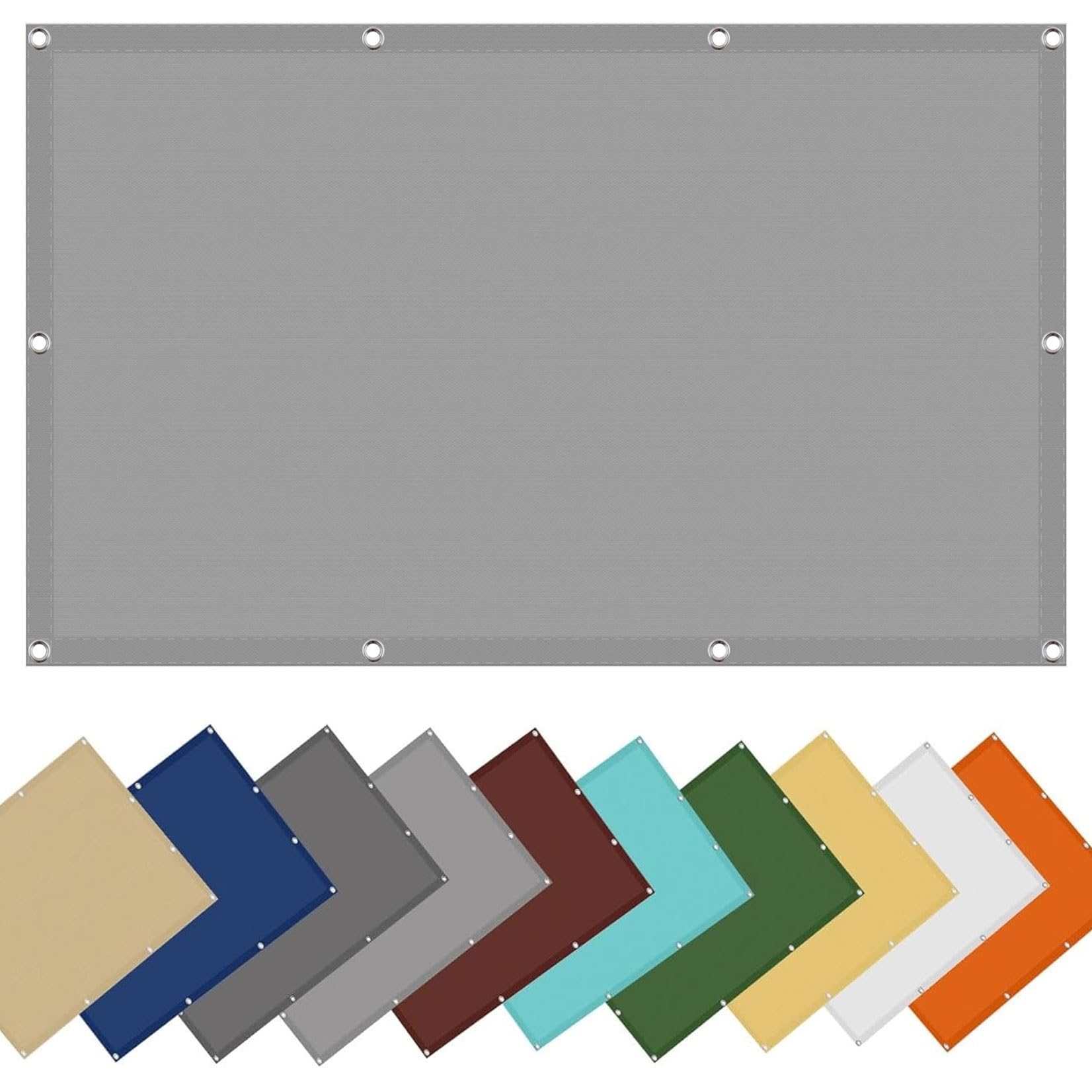 Toile ombrage auvent protection solaire extérieur gris rectangulaire