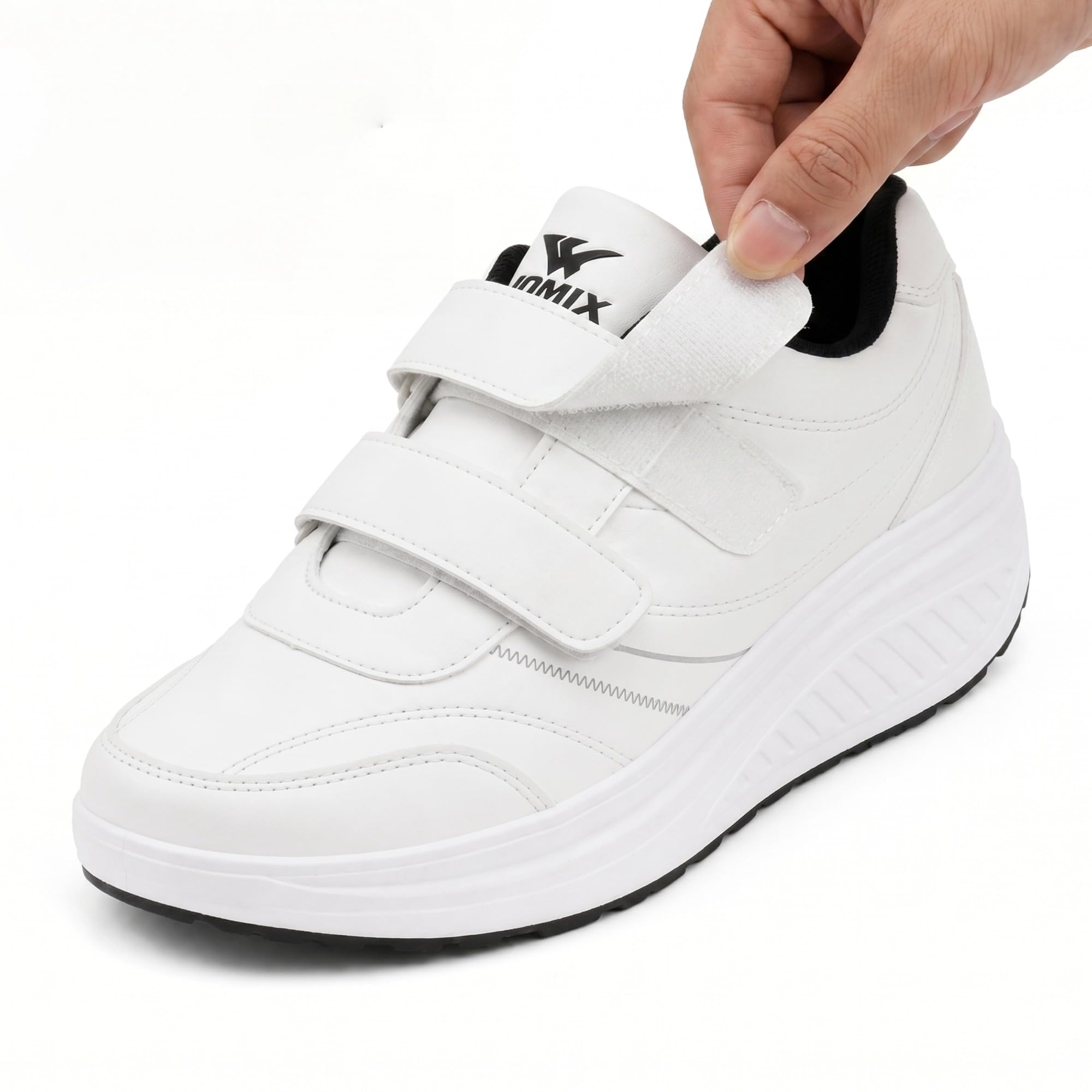 JOMIX Męskie buty do chodzenia z łzami Ortopedyczne antypoślizgowe amortyzujące buty do chodzenia i Firness, wygodne i łatwe do noszenia dla osób starszych