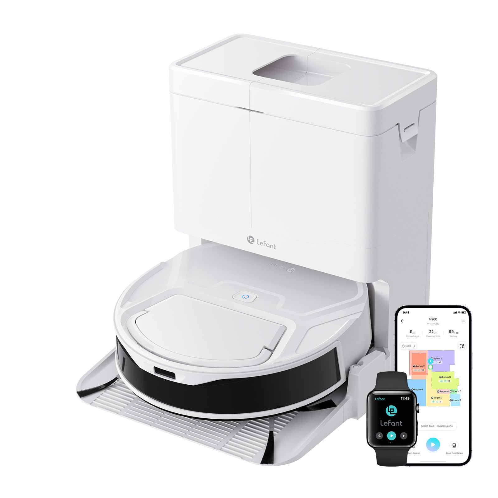 Amazon | Lefant M210 OMNI ロボット掃除機 20000Pa 強力吸引 全自動
