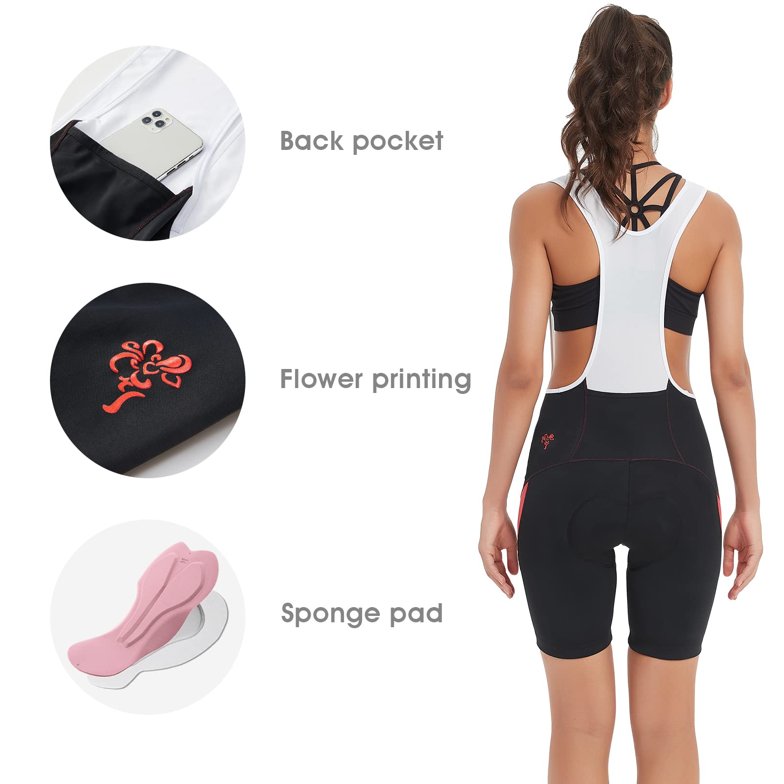 Santic Culote Bicicleta Mujer Acolchado Culotte Ciclismo Mujer Gel Pantalones Cortos Ciclismo
