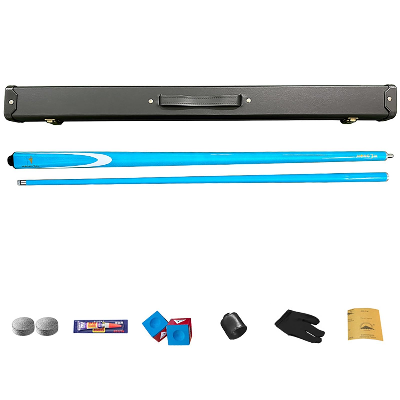 HTDRE Premium snooker cues,carbon fibre pool cue,1/2 Jointed Carbon Fibre Billiard Cue Pool Cue Stick for for All Billiards Enthusiasts,58 Inch Pool Cue with Hard Case & 2 Pool Cue Chalk