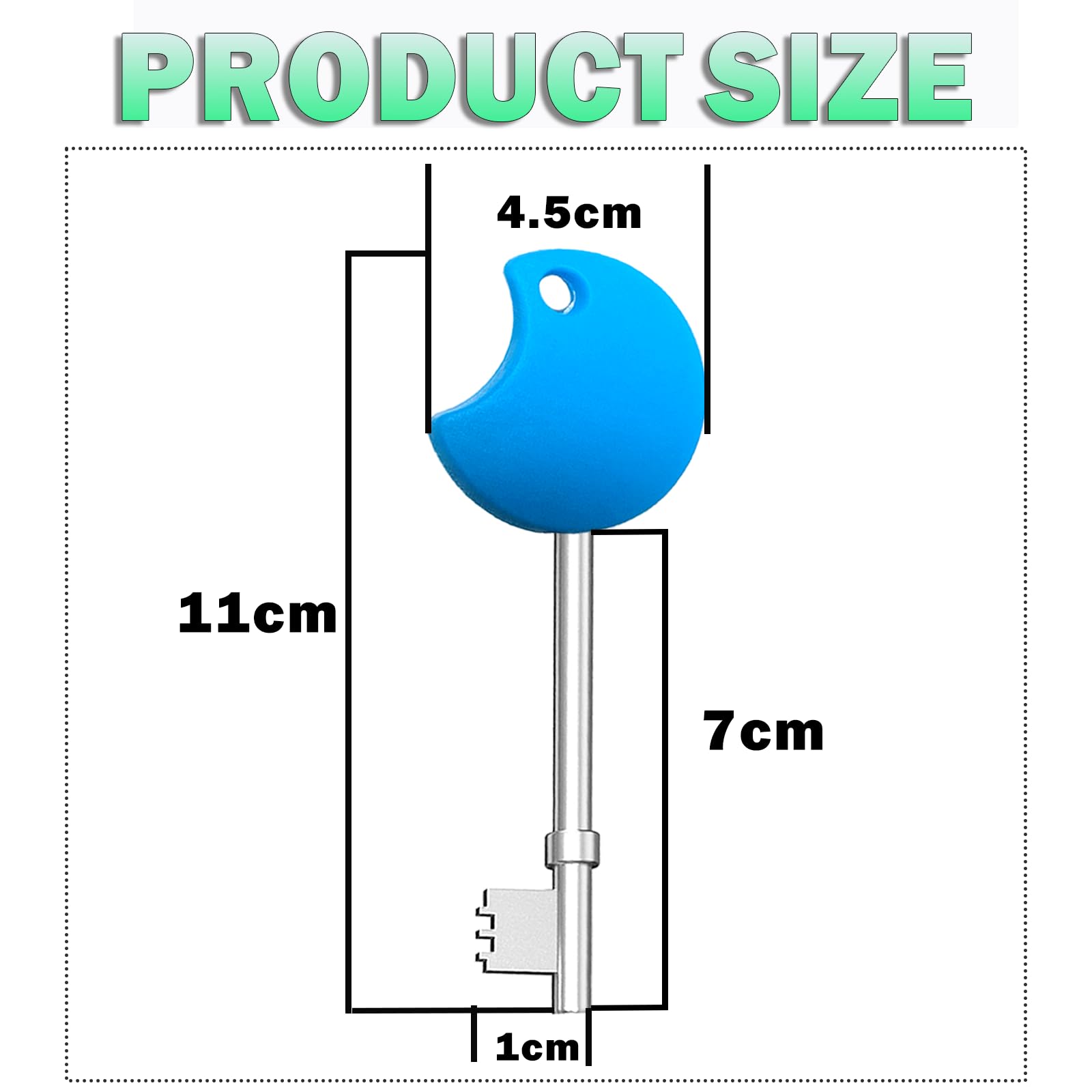 6Pcs Radar Key for UK Disabled Toilet Mellbree Zinc Alloy Toilet Key for UK Disabled Toilets - Image 2