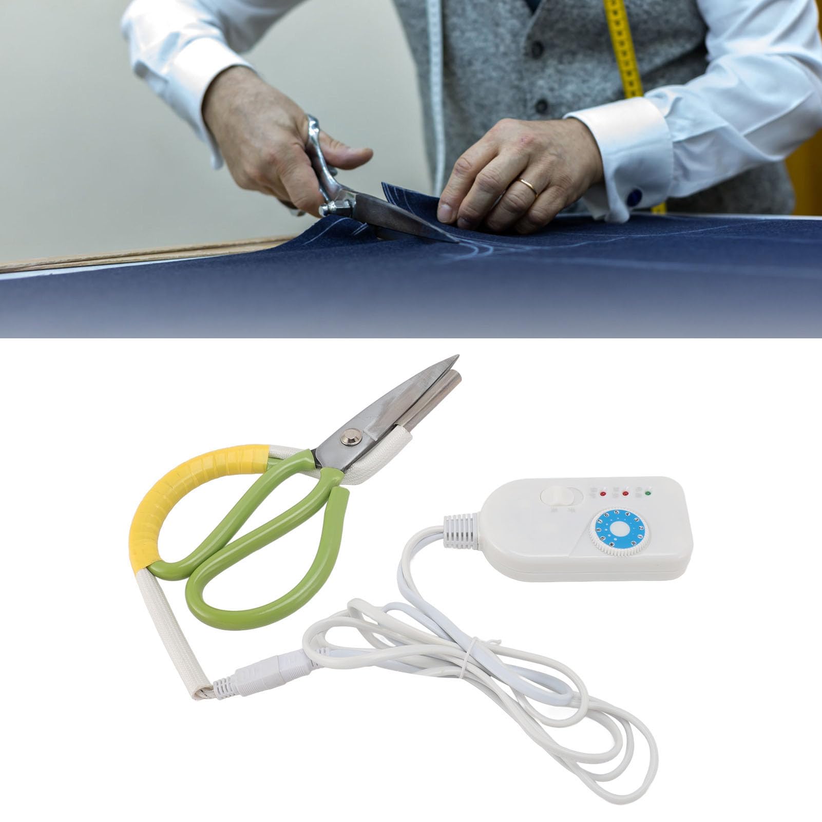 Ejoyous Ciseaux Chauffants électriques, Température Réglable avec éclairage, 220V pour Habillement