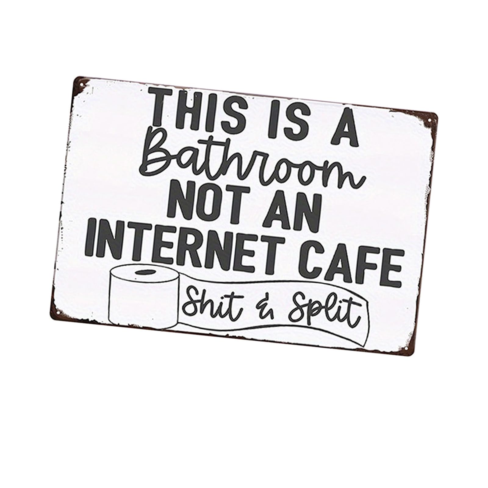 Navna Antique Metal Tin Sign This Is a Bathroom Not a Internet Cafes & Split Wall Art Decors for Home Washroom Plaques Metal Wall Plate
