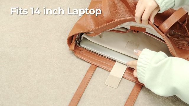 Bolso tote de cuero genuino para mujer miniatura 7