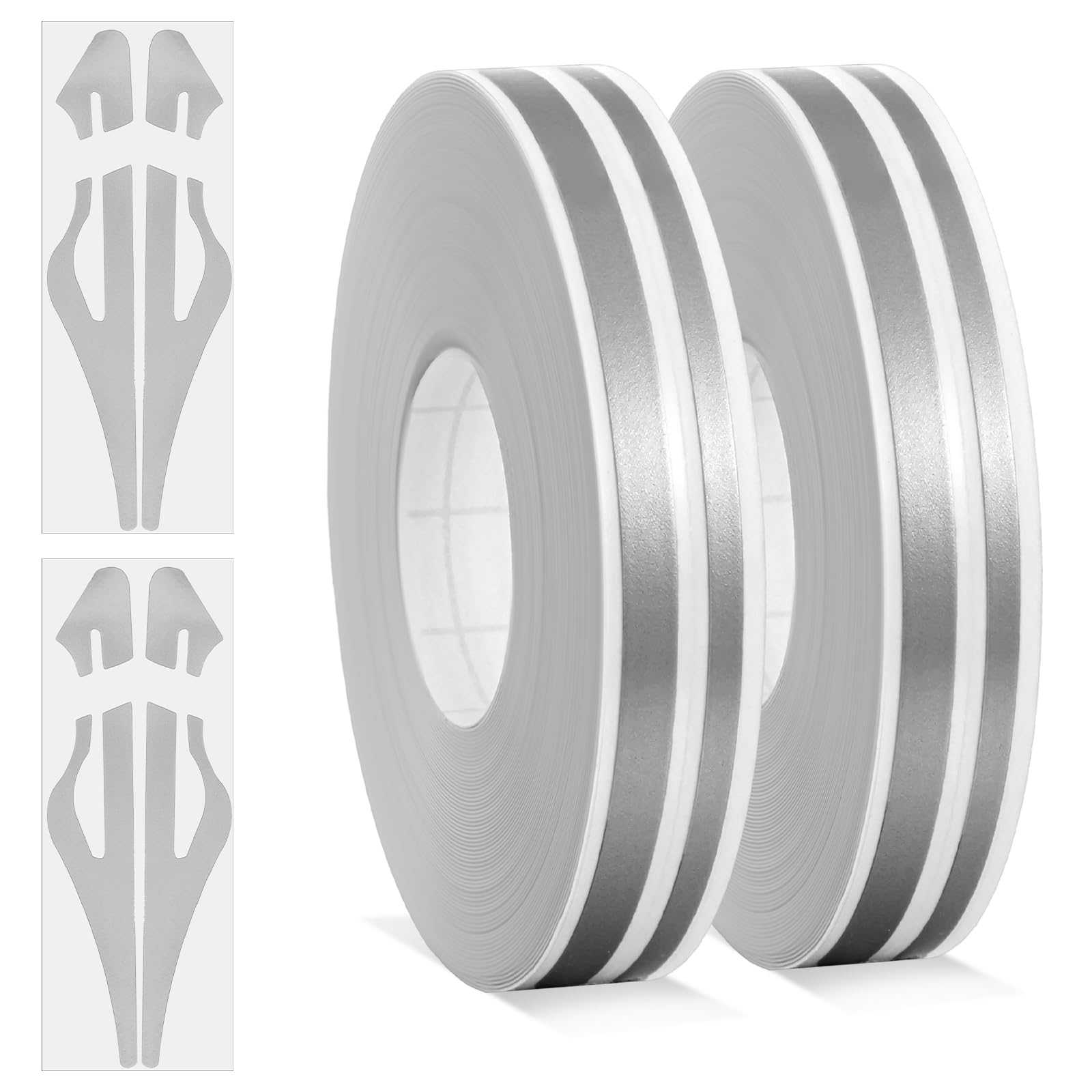 Lnngub 2 Rolls of Pin Stripe Tape for Car,Automotive Pinstripe Tape Car Stripe Decals Silver Pinstripe Tapes Vinyl Pinstriping Tapes for Motorcycle,Cars,Racing DIY Body Sticker