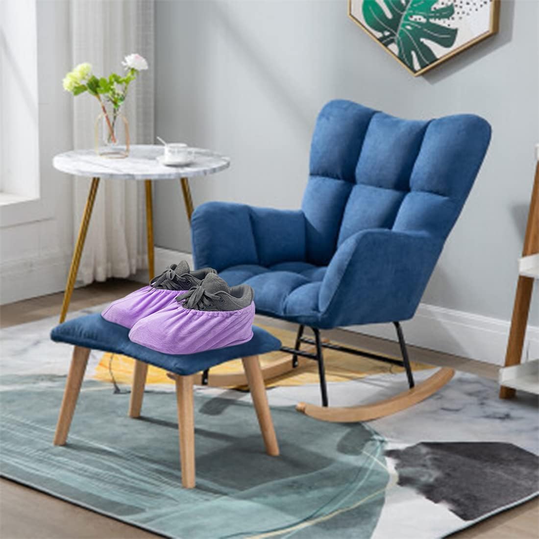 9 Pairs Reusable Shoe Covers for Indoors,Washable Shoe Covers Bowling Shoe Covers Reusable,Non Slip Shoe Covers Foot Service for Indoor Household Office Laboratory 12inch (9-colors) - Image 5