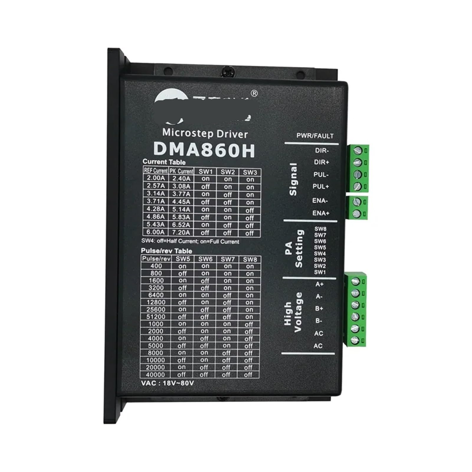 Controlador paso a paso DMA860H controlador de micropasos DSP 2 fases AC18~80V DC24-80V