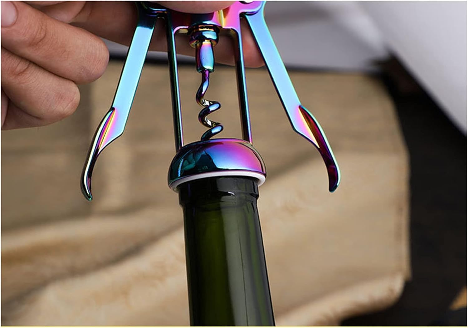 Wing Corkscrew, Multifunctional Wine Beer Bottle Opener, Wine Corkscrew for All Cork Stopped and Beer Cap Bottles.