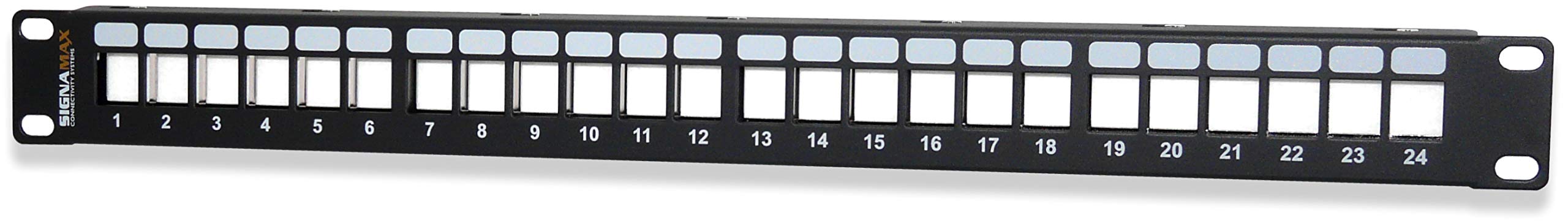 Signamax Signamax - 24-Port Unloaded High Density Multimedia Panel, 1RMU