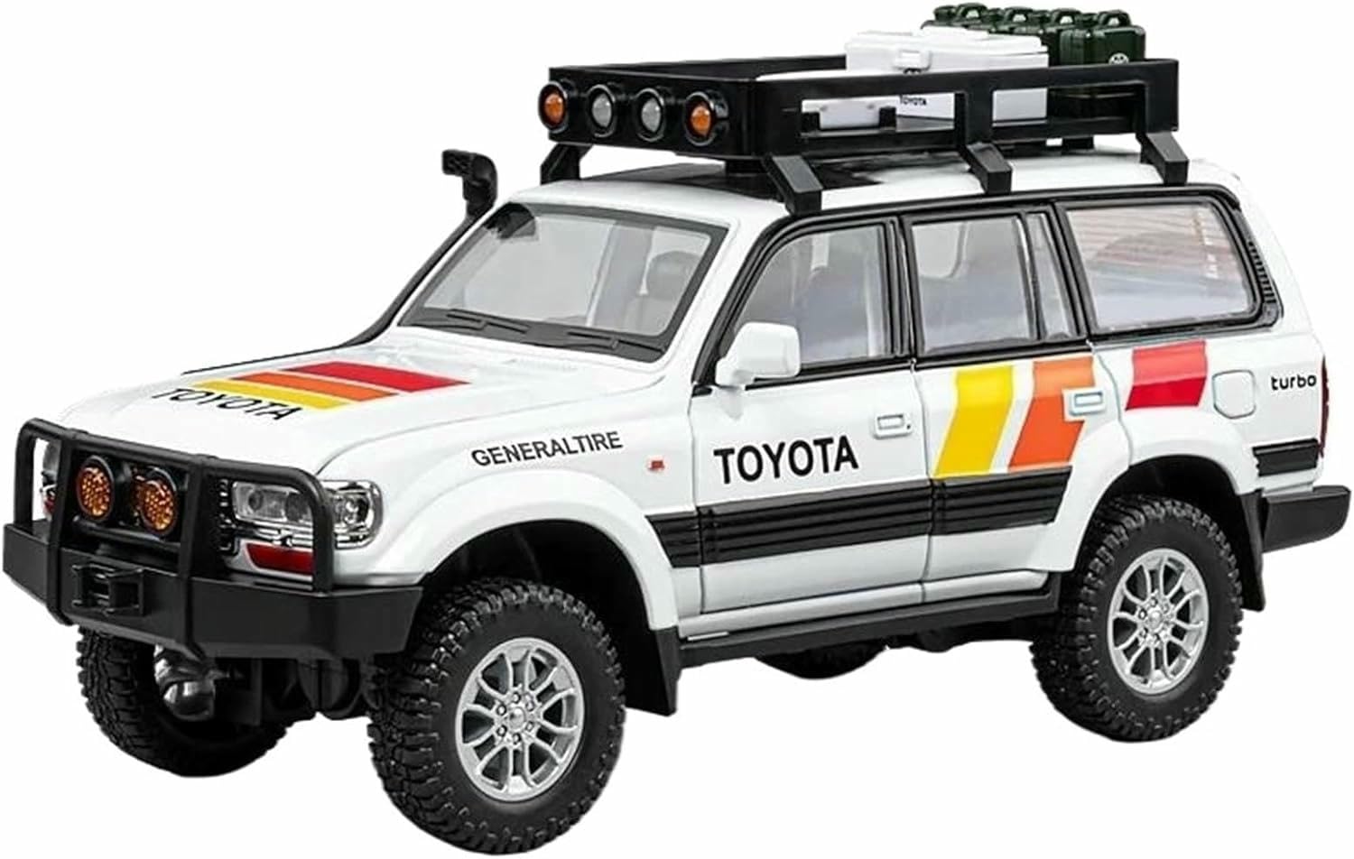 DEAVER Diecast 1:24 For Toyota For Land Cruiser Lc80 Scale Alloy Car Models Fashion Metal Finished Vehicle Model Collection Display(White)