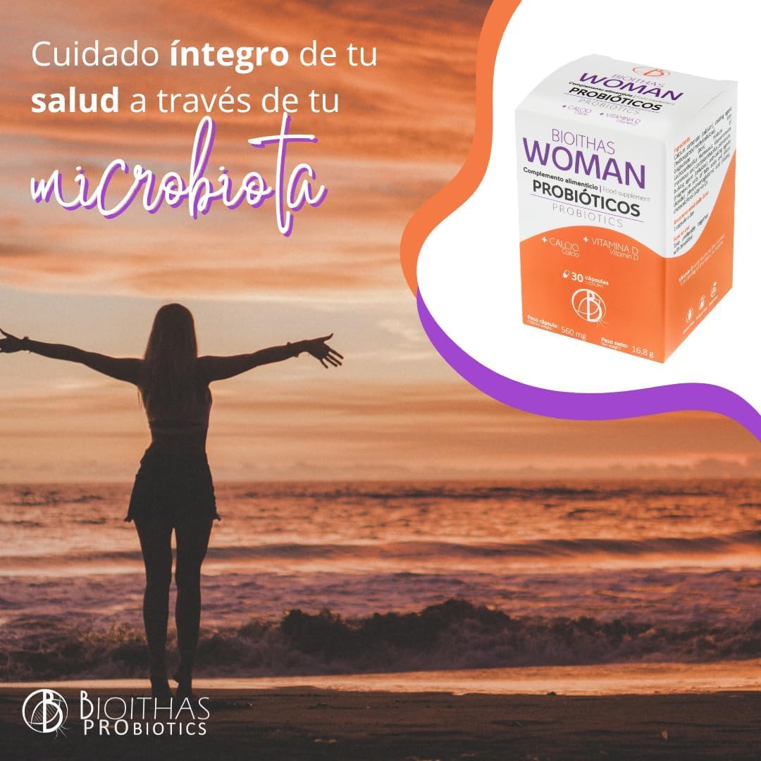 WOMAN - Protector Íntimo Mujer, Probióticos para Equilibrio y Bienestar de la Flora Vaginal [Vaginosis Bacteriana - Candida] Hierro, Calcio, Ácido Fólico y Vitamina D. 90 Cápsulas