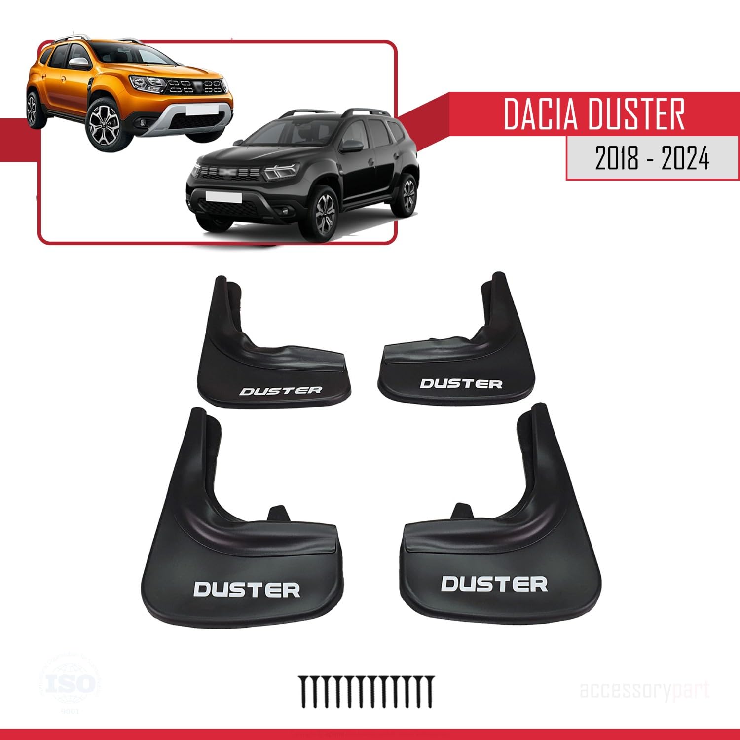 Osłony przeciwbryzgowe do Dacia Duster 2018-2021 błotniki przednie + tylne 4 szt. zestaw