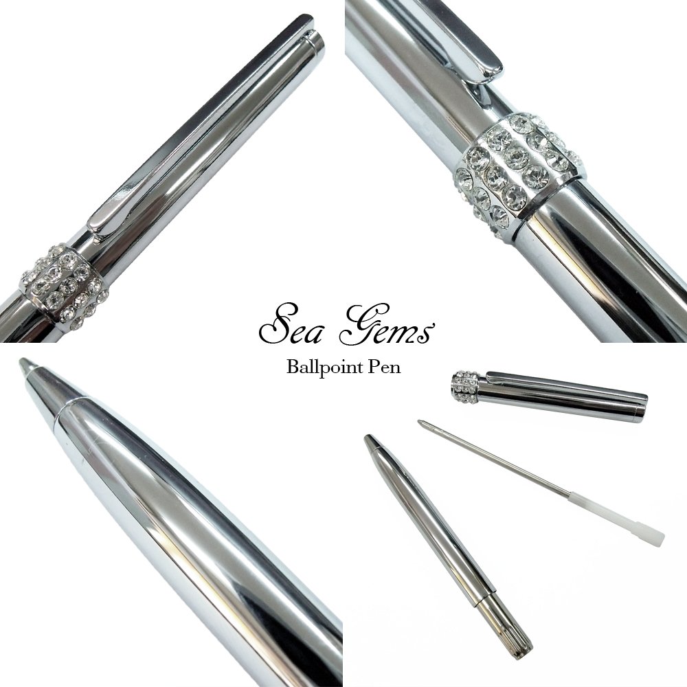 ラインストーンボールペン シルバー Amazon | SeaGems キラキラボールペン シルバー 銀 ドット