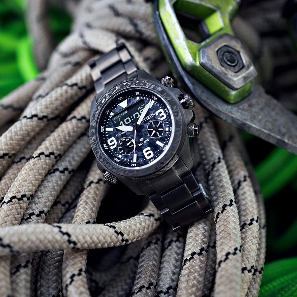 Citizen Reloj analógico Digital Eco-Drive para Hombre con Correa de Acero Inoxidable JV1008-63E, Gris, Pulsera