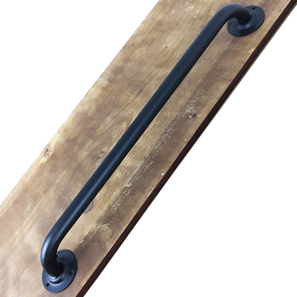Poignée industrielle en fer noir de 35 cm pour porte en bois et dressing
