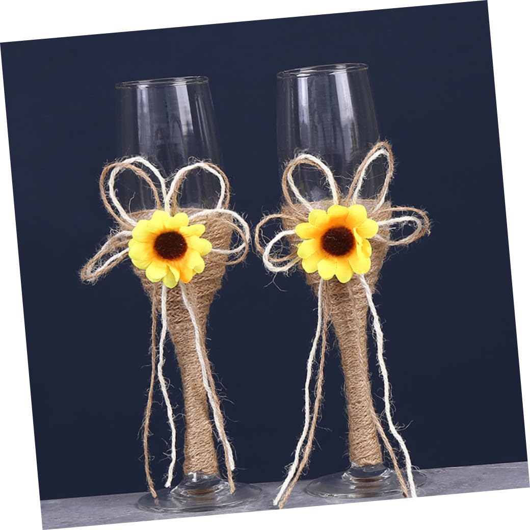 ULTECHNOVO Verres à Vin Tournesol Pour Fête De Mariage Verre à Et Gobelets Pour Mariage Et Fête