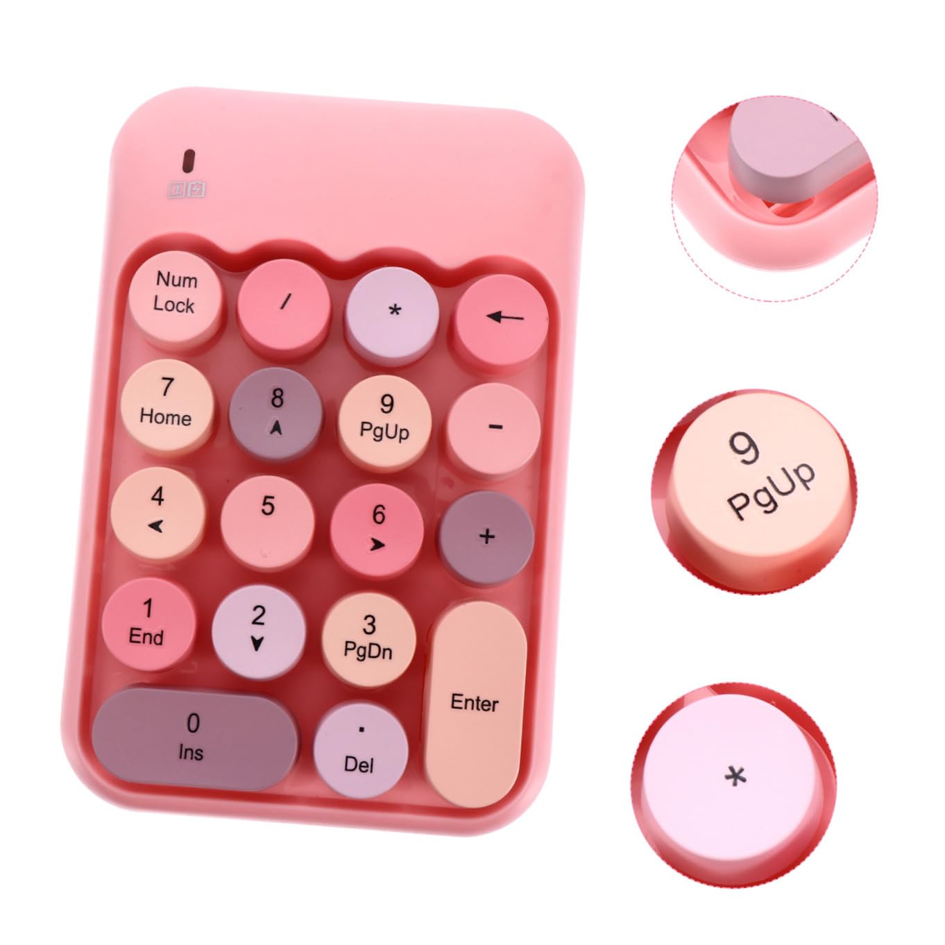 SHINEOFI Tastierino Numerico Wireless 2, 4g 18 Tasti Abs Rosa | Compatto e Pratico, per Ufficio e Moduli Finanziari, Mini Portatile per Lavoro Quotidiano