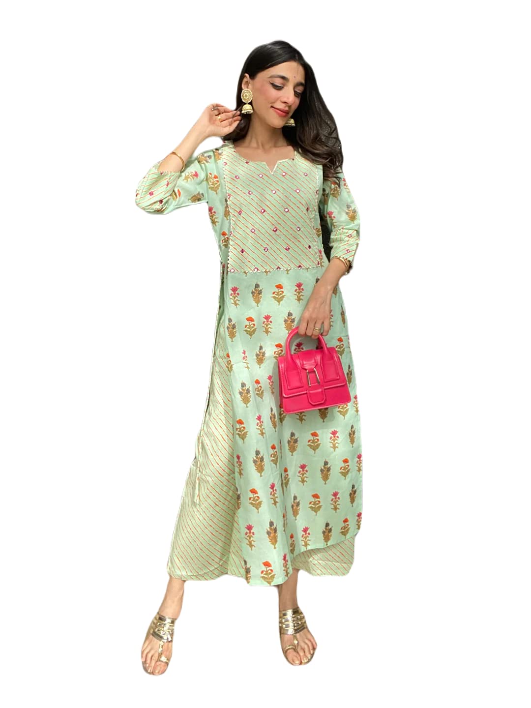 ANNI DESIGNERWomen's Cotton Blend Kurta With Pant