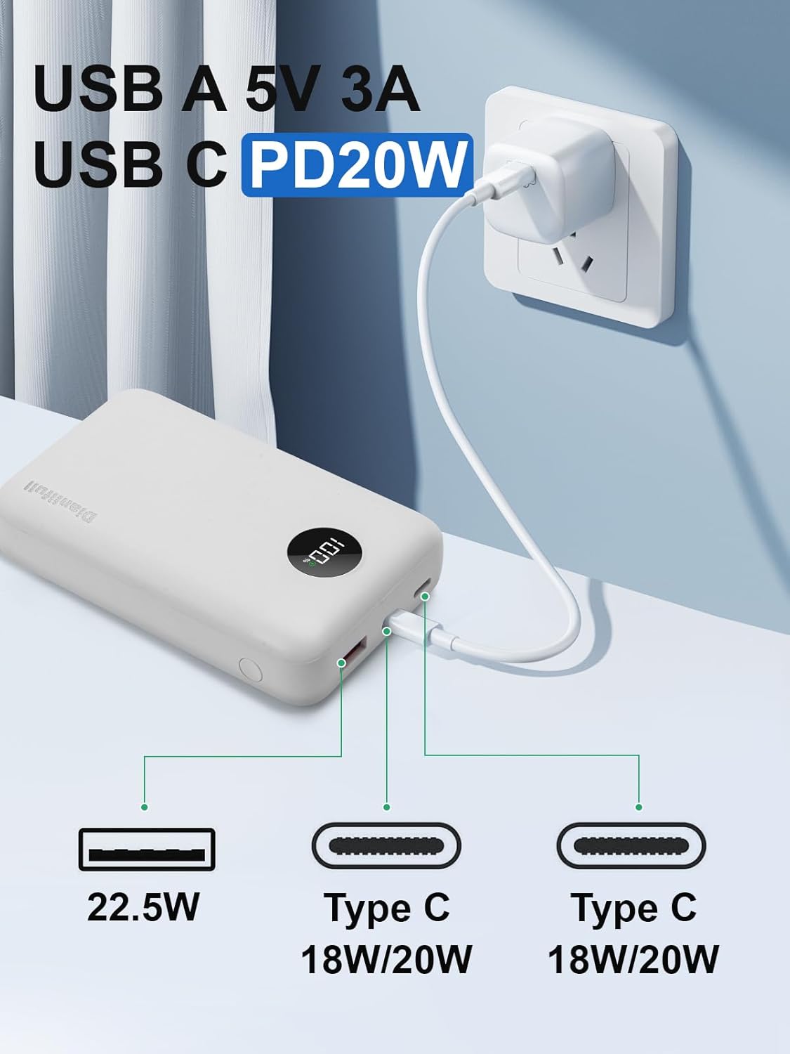 Mini 5V 2A/3A Lightweight 20000Mah Battery Pack for Heated Vest,Fast Charging Power Bank PD20W,Portable Charger for Heated Jacket,Heated Seat,Heated Blanket and Heated Clothing. - Image 6