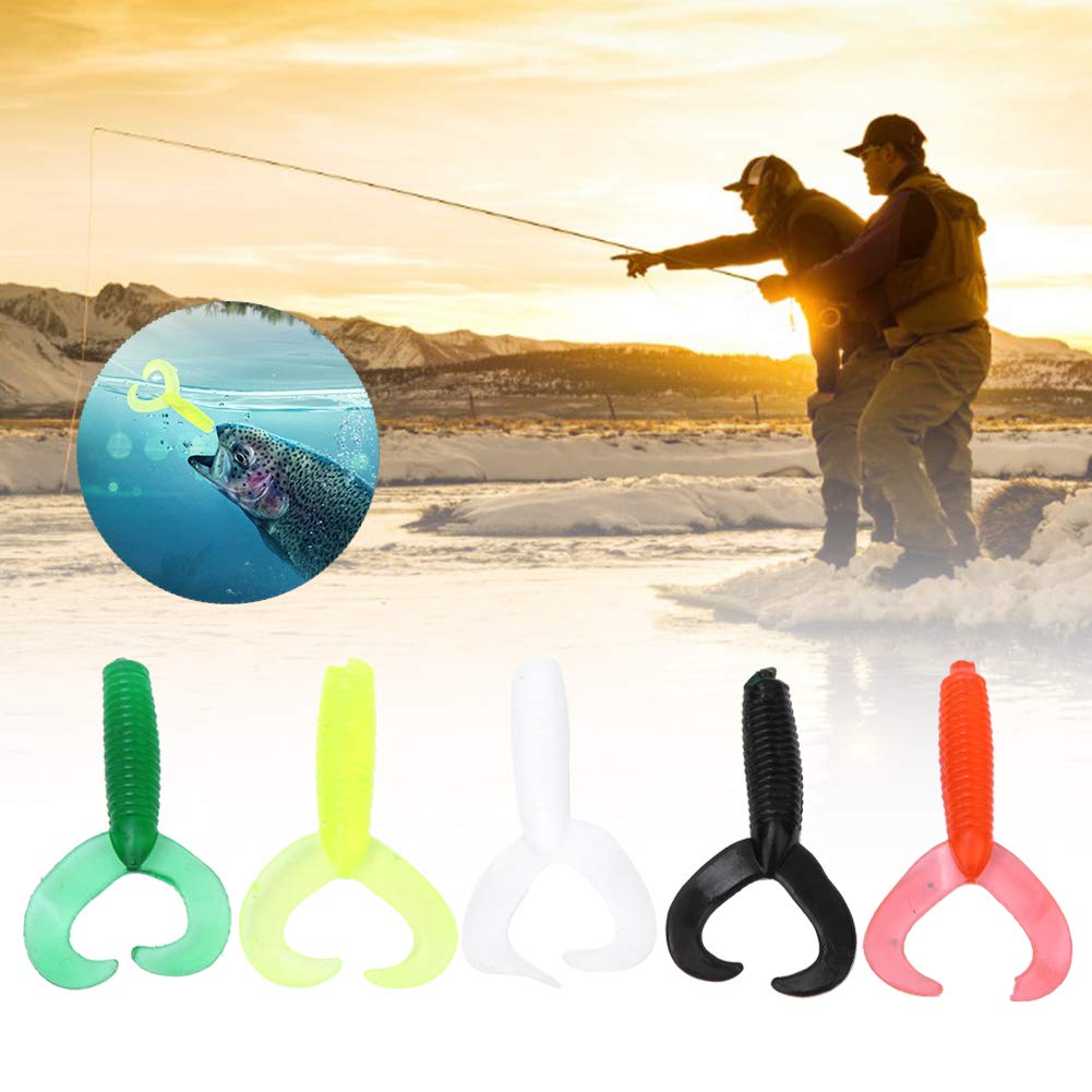 Weiche Angelköder Doppelschwanz 70mm – 10er Set, 4,3g, Mit Lockstoff, Ideal Für Forellen Und Süßwasserfische