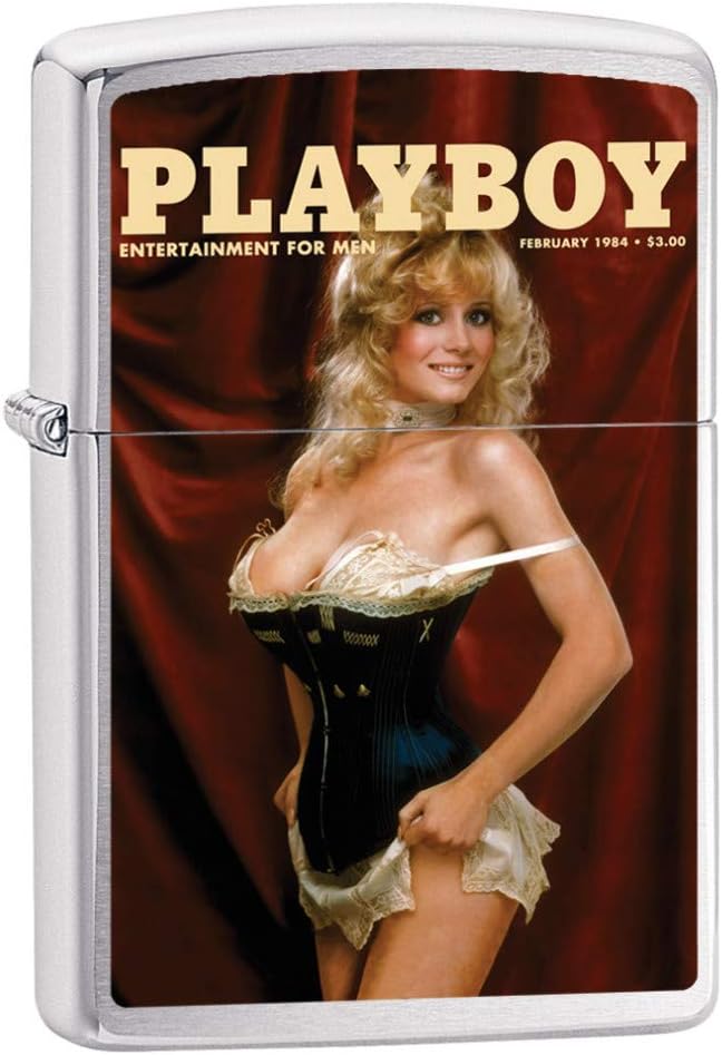 Zippo Playboy Cover February 1984 Pocket Lighter, Brushed Chrome, One Size (200-CI017355)