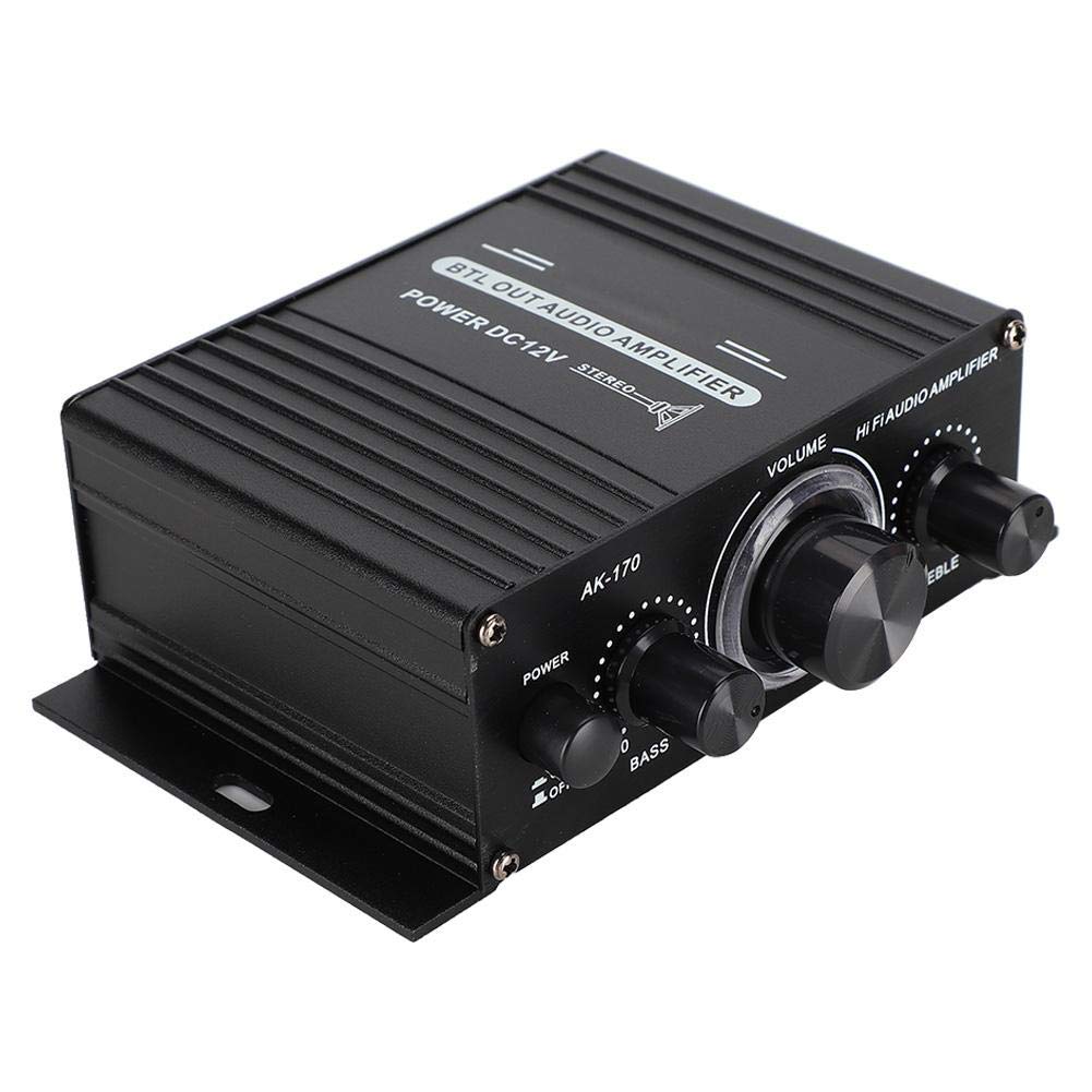 Amplificador de potencia de audio, amplificador de potencia estéreo de 47 K, 40 W, amplificador de audio de radio FM, carcasa de aluminio, amplificador de audio portátil, mini amplificador Hifi