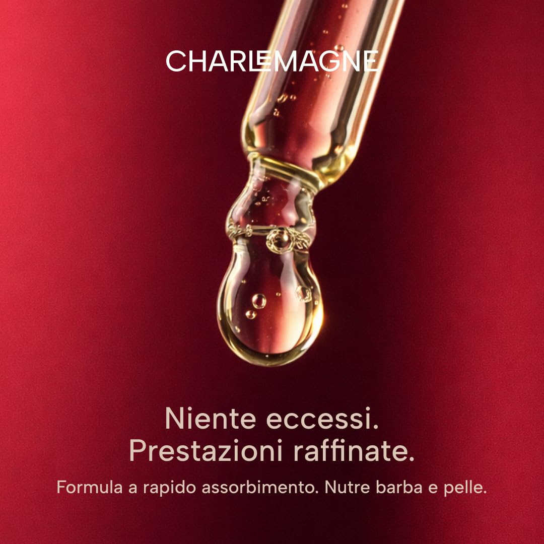 Charlemagne Olio Barba per Uomo – 30 ml, Clearmont | Profumo Minimalista – Olio Barba Premium, Ammorbidente e Idratante – Olio di Argan, Jojoba – Allevia il Prurito, Ammorbidisce Peli Irsuti