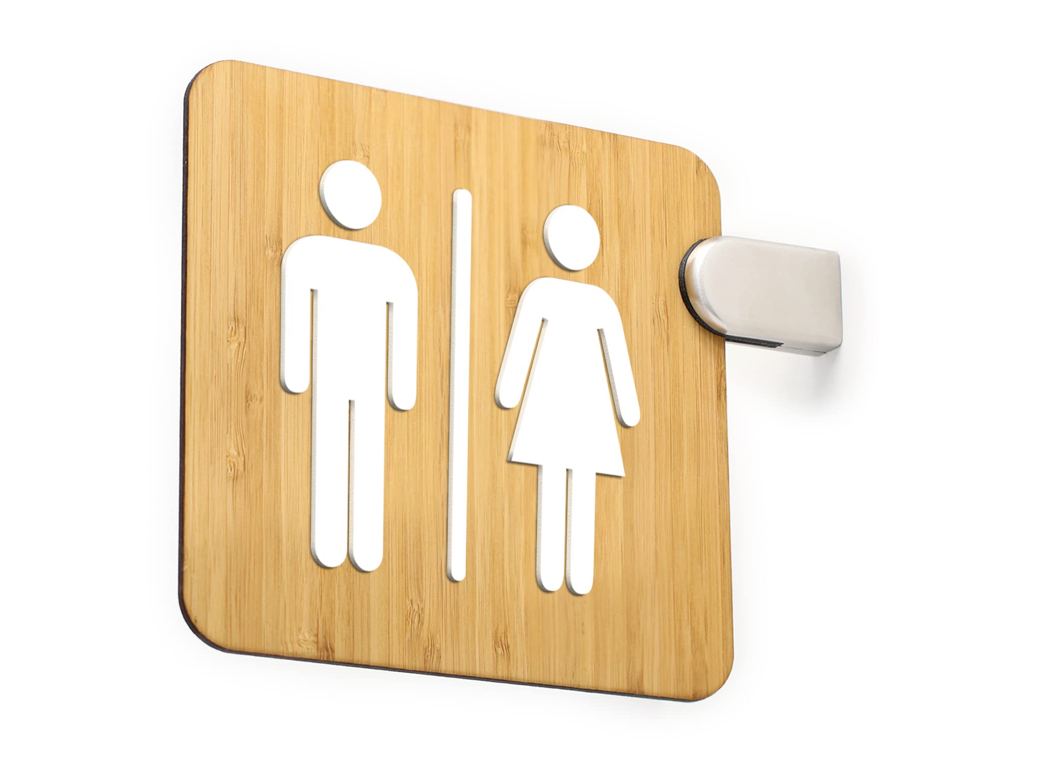 Signs - Enseigne drapeaux double face, en relief (toilettes hommes femmes, restroom, toilettes, salle de bain) Panneau de indication WC pour les couloirs et les espaces (Classic)