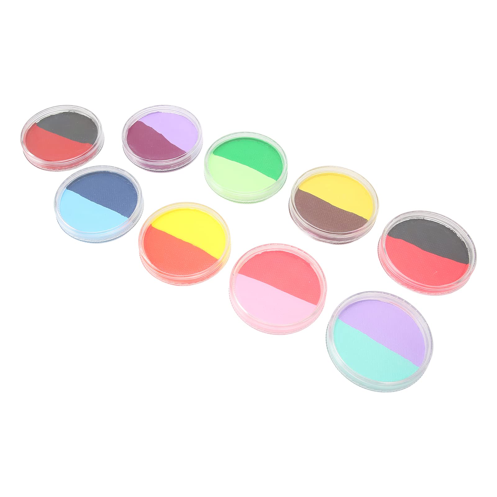 Kit di Pittura per il Viso 9 Pezzi, 18 Colori Sicuro Solubile in Acqua Asciugatura Rapida Pittura per il Corpo Facile Pulire per la del Viso Halloween Cosplay