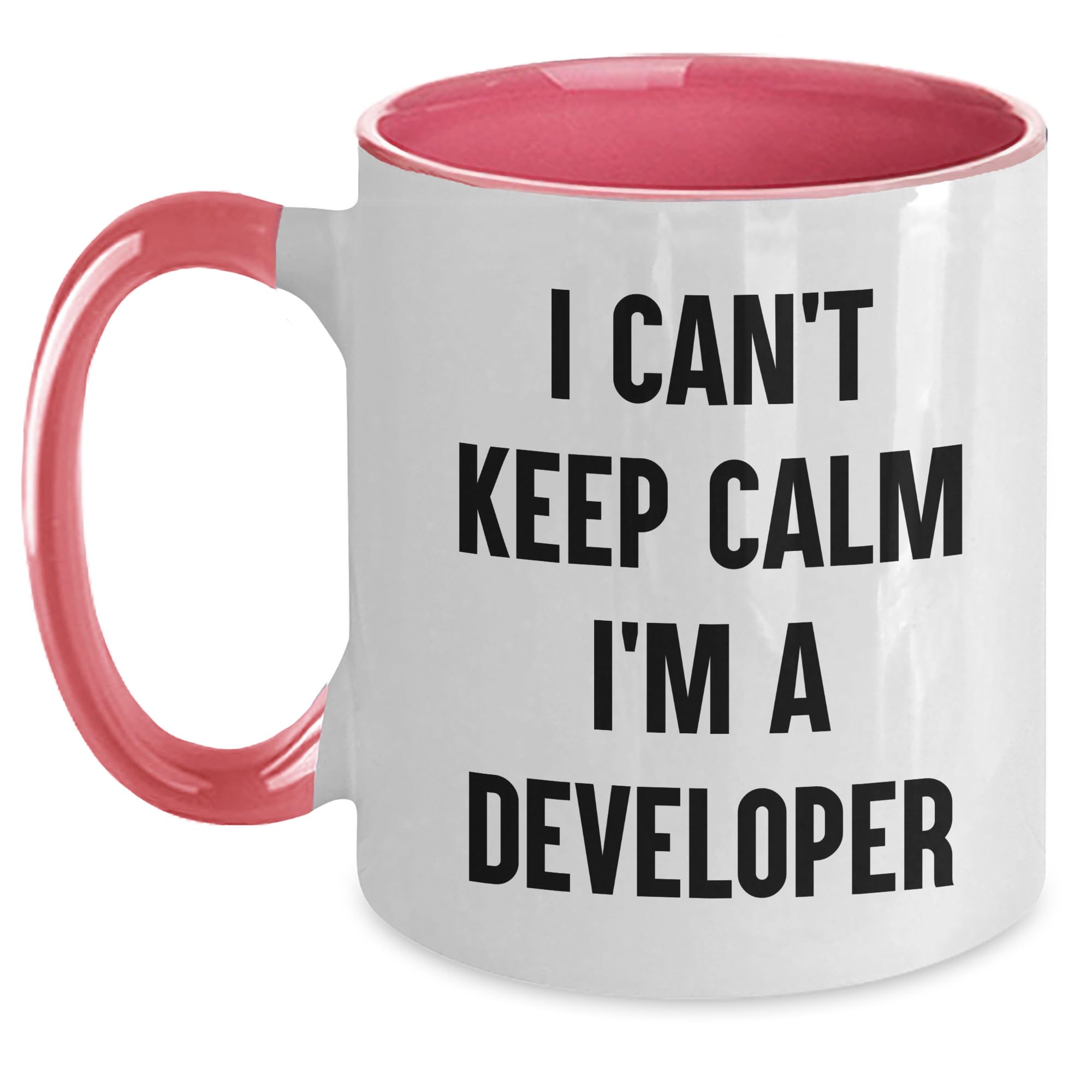 Developer's Humorous Gift: I Can't Keep Calm I'm A Developer Two Tone Coffee Mug, Gifts from Men to Friends, Christmas Unique Gifts