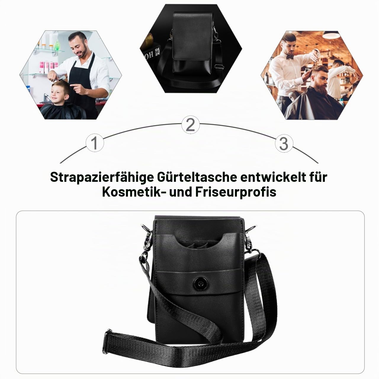 Ipetboom Friseurtasche Mit Verstellbarem Gürtel Große Kapazität Scheren Tasche Für Friseure Salon Werkzeugtasche Aus Rindsleder Für Haarschneidewerkzeuge