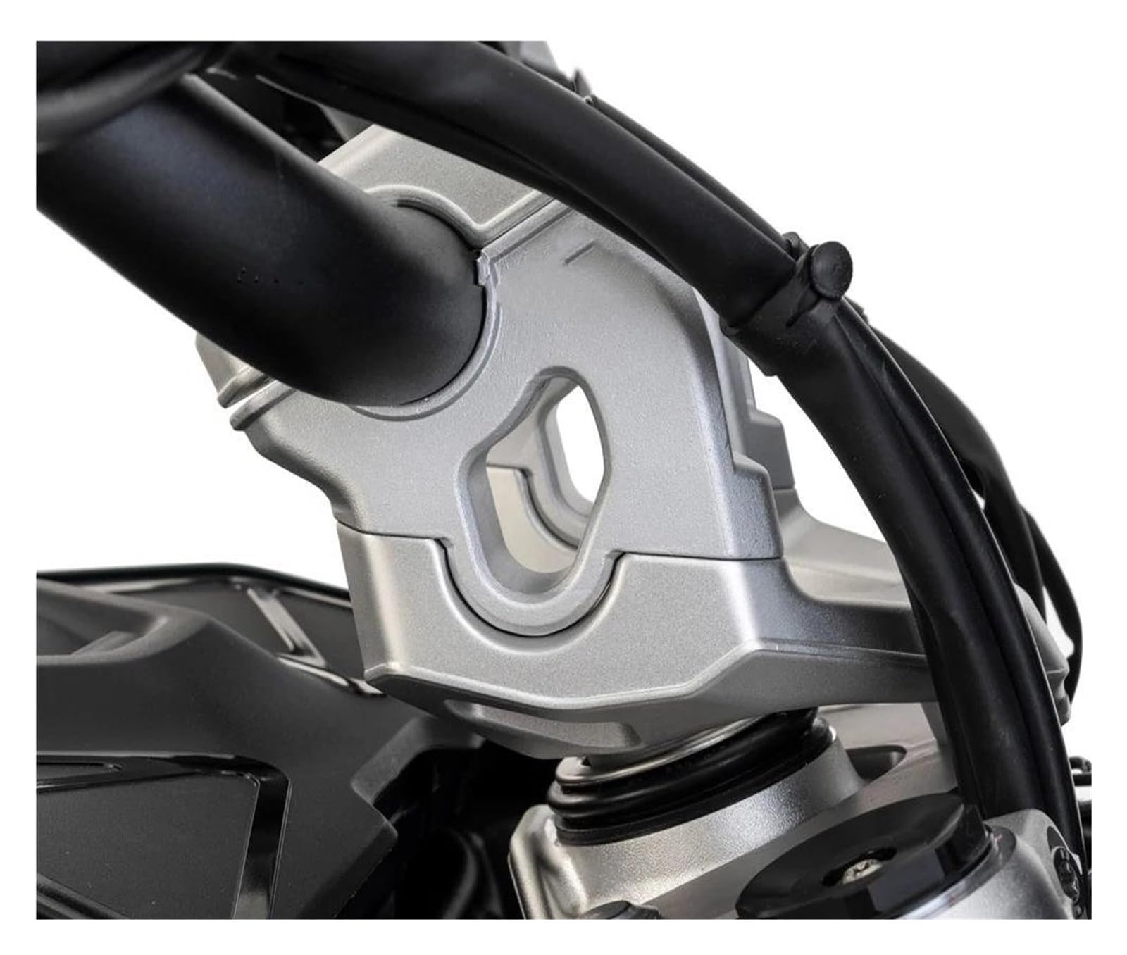CNC Aluminio Alzas Manillar Motocicleta Abrazadera de elevación para Manillar de Motocicleta de Aluminio CNC para BMW R 1300 GS R1300GS 2024-(Silver)