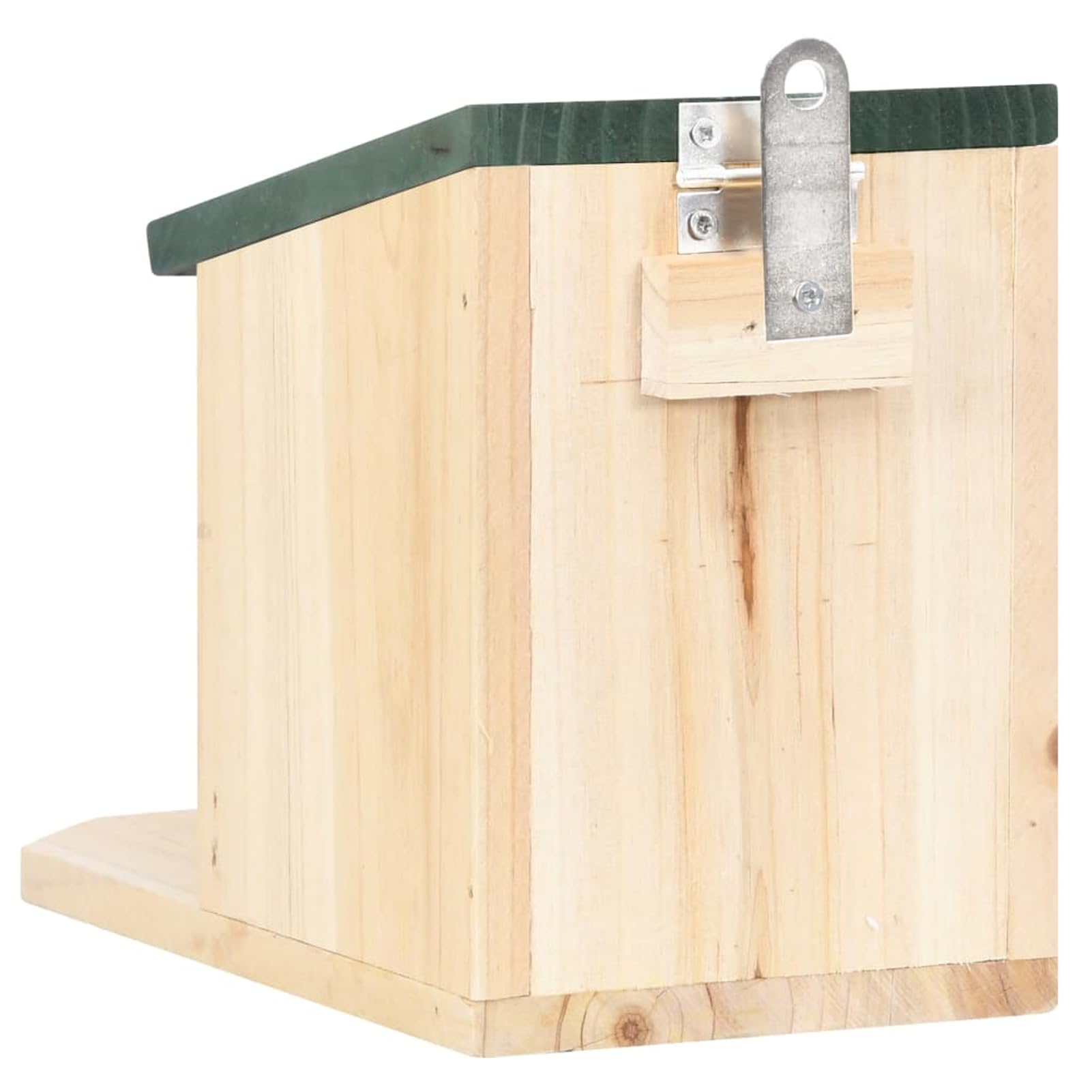 Mangiatoia per scoiattoli, in legno di abete, 12 x 23 x 17,5 cm, con tetto pieghevole, pannello in PVC, per giardino e balcone
