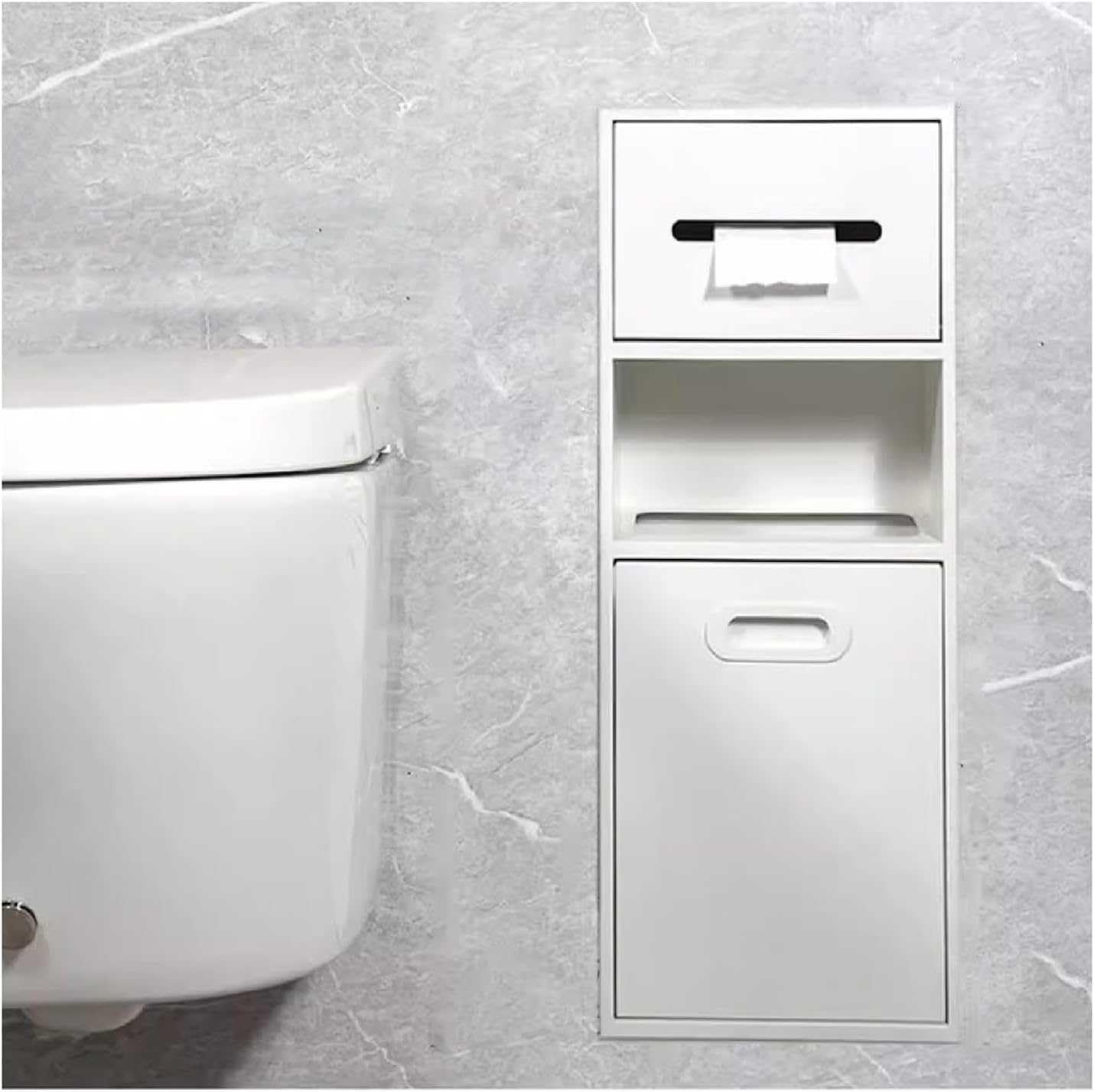 QUSYZD Organisateur de Douche de Niche de Salle de bain en Acier inoxydable avec ALC?ve intégrée, étagère de Rangement encastrée Pour Cuisine, Salon,White-B