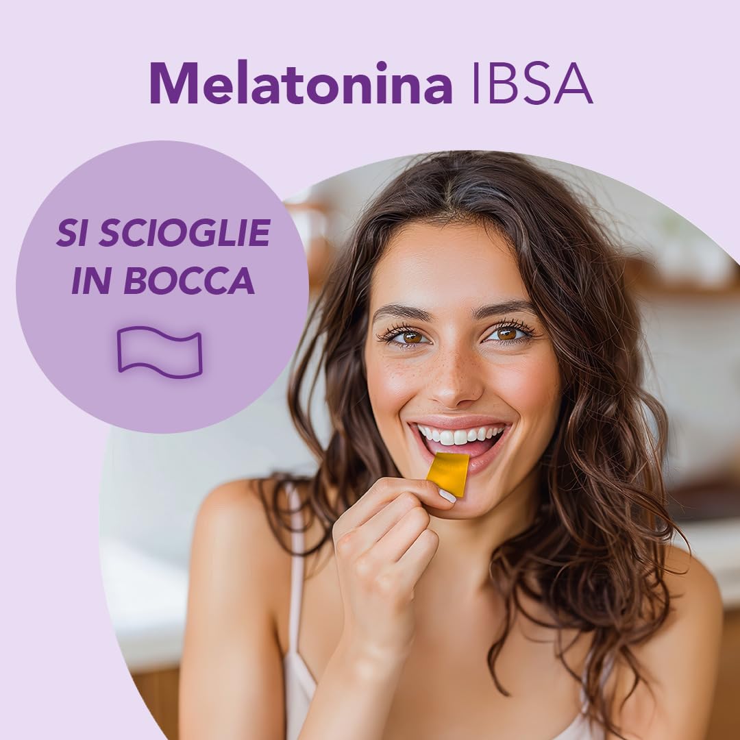 Melatonina IBSA - 60 Film Orodispersibili + Mascherina da Notte | Integratore alimentare a base di Melatonina, che contribuisce a ridurre il tempo necessario a prendere sonno, con Vitamina B6
