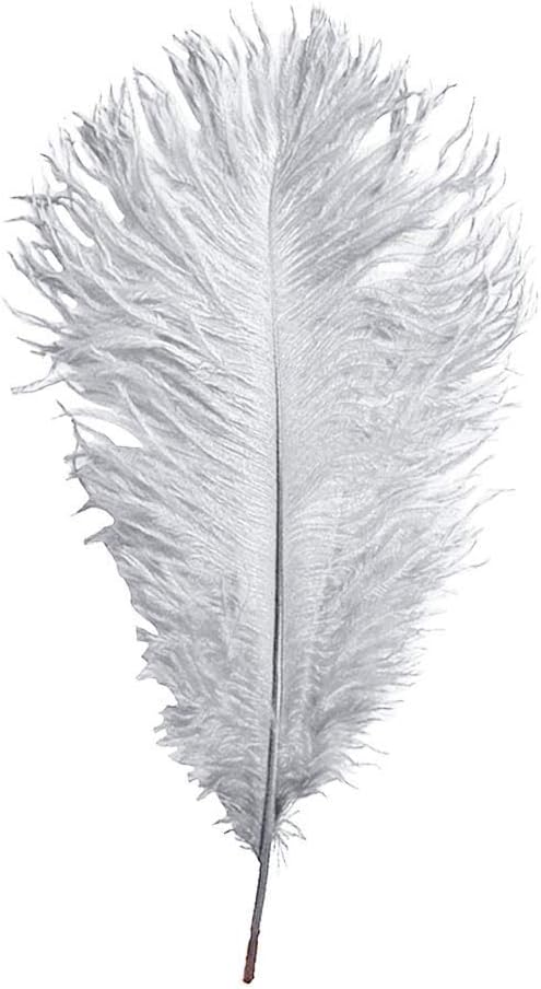 WedDecor Silver Natural Ostrich Feathers 14-16" (35-40cm) Long for Wedding Centerpieces Home, Decorating Costumes - Image 4