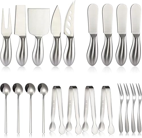 CHWAIKA Juego de cuchillos esparcidores de mantequilla de queso, juego de cuchillos esparcidores de mantequilla de queso de acero inoxidable,